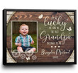 Customized Name & Kids Photo Happy Father's Day 2022, Birthday Gift, Unique Gift For 1st Dad - Personalized Canvas Print Home Decor
