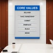 Inspirational & Motivational Wall Art, Business, Office Decor Company Core Values - Canvas Print Wall Decor