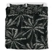 Black White Palm Tree Pattern Print Bedding Set Best Birthday Gifts - Duvet Cover Bedding Set
