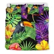 Dark Hawaiian Tropical Pattern Print Bedding Set Best Birthday Gifts - Duvet Cover Bedding Set