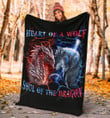 Happy Anniversary Wedding, Birthday Gift, Heart Of A Wolf Blanket Gifts For Family - Fleece Blanket