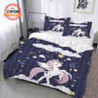 Customized Name Cheerful Unicorn Bedding Set Best Birthday Gifts - Duvet Cover Bedding Set