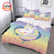 Customized Name Colorful Unicorn Bedding Set Best Birthday Gifts - Duvet Cover Bedding Set