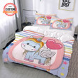 Customized Name Hand Heart Unicorn Baby Bedding Set Best Birthday Gifts - Duvet Cover Bedding Set