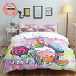 Customized Name Sweet Unicorn Bedding Set Best Birthday Gifts - Duvet Cover Bedding Set