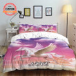 Customized Name Unicorn Flying Bedding Set Best Birthday Gifts - Duvet Cover Bedding Set