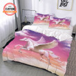 Customized Name Unicorn Flying Bedding Set Best Birthday Gifts - Duvet Cover Bedding Set