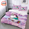 Customized Name Unicorn Play Soccer Bedding Set Best Birthday Gifts - Duvet Cover Bedding Set