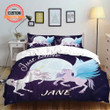 Customized Name Unicorn Just Believe Bedding Set Best Birthday Gifts - Duvet Cover Bedding Set
