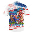 3d Hawaiian Shirt, Hoodie, Zip Hoodie, Hoodie Dress, Sweatshirt Saurus T-Rex Independence Day USA All Over Print