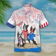 Happy Independence Day USA - 3d Boston Terriers Hawaiian Shirt, Hoodie, Zip Hoodie, Hoodie Dress, Sweatshirt All Over Print