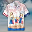 Happy Independence Day USA - 3d Cute Labrador Hawaiian Shirts, Hoodie, Zip Hoodie, Hoodie Dress, Sweatshirt All Over Print