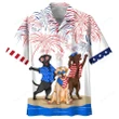 Happy Independence Day USA - 3d Funny Labrador Hawaiian Shirt, Hoodie, Zip Hoodie, Hoodie Dress, Sweatshirt All Over Print