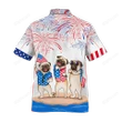Happy Independence Day USA - 3d Cute Pug Hawaiian Shirt, Hoodie, Zip Hoodie, Hoodie Dress, Sweatshirt All Over Print