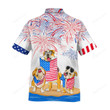 Happy Independence Day USA - 3d Funny Bulldog Hawaiian Shirt, Hoodie, Zip Hoodie, Hoodie Dress, Sweatshirt All Over Print