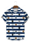 Happy Birthday 2022 - 3d French Bulldog Blue Stripes Hawaiian Shirts, Hoodie, Zip Hoodie, Hoodie Dress, Sweatshirt All Over Print