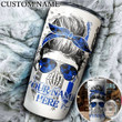 Personalized Happy Halloween, Birthday Gift Tumbler Cup Your First Mistake Messy Bun Skull - Customized Stainless Steel Tumbler
