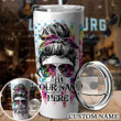 Personalized Happy Halloween, Birthday Gift Tumbler Cup Zero F Given Flag Tie Dye Skull - Customized Stainless Steel Tumbler