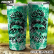 Personalized Happy Halloween, Birthday Gift Tumbler Cup Zero F Given Green Tie Dye Skull - Customized Stainless Steel Tumbler