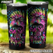 Personalized Happy Halloween, Birthday Gift Tumbler Cup Zero F Given Black Skull - Customized Stainless Steel Tumbler