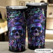 Personalized Happy Halloween, Birthday Gift Tumbler Cup Zero Fks Given Flag Colorful Skull - Customized Stainless Steel Tumbler