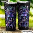 Personalized Happy Halloween, Birthday Gift Tumbler Cup Zero Fks Given Flag Colorful Skull - Customized Stainless Steel Tumbler