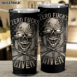 Happy Halloween, Birthday Gift Tumbler Cup Zombie Skull Zero F Given Flag Stainless Steel Tumbler