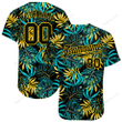 Customized Merry Christmas, Happy New Year Gift Ideas Baseball Jersey Black Black-Gold Tropical Plants Authentic Personalized Baseball Shirt