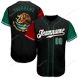 Customized Merry Christmas, Happy New Year Gift Ideas Baseball Jersey Black Kelly Green-Red Authentic Mexico Two Tone Personalized Baseball Shirt