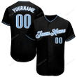 Customized Merry Christmas, Happy New Year Gift Ideas Baseball Jersey Black Light Blue-White Authentic Personalized Baseball Shirt