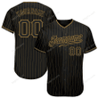Customized Merry Christmas, Happy New Year Gift Ideas Baseball Jersey Black Old Gold Pinstripe Black Authentic Personalized Baseball Shirt