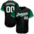 Customized Merry Christmas, Happy New Year Gift Ideas Baseball Jersey Black White-Kelly Green Authentic Two Tone Personalized Baseball Shirt