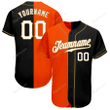 Customized Merry Christmas, Happy New Year Gift Ideas Baseball Jersey Black White-Orange Authentic Split Fashion Personalized Baseball Shirt