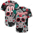 Customized Merry Christmas, Happy New Year Gift Ideas Baseball Jersey Black White-Red 3D Skull Fashion Authentic Personalized Baseball Shirt