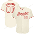 Customized Merry Christmas, Happy New Year Gift Ideas Baseball Jersey Cream Cream-Red Authentic Personalized Baseball Shirt