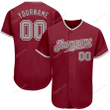 Customized Merry Christmas, Happy New Year Gift Ideas Baseball Jersey Crimson Gray-White Authentic Personalized Baseball Shirt