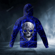 Happy Halloween 3d Hoodie, Zip Hoodie, Hoodie Dress, Sweatshirt Dark Blue Biohazard Skull All Over Print