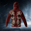 Happy Halloween 3d Hoodie, Zip Hoodie, Hoodie Dress, Sweatshirt Red Side Of A Skull All Over Print