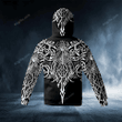 Happy Halloween 3d Hoodie, Zip Hoodie, Hoodie Dress, Sweatshirt Black And White Norse Mythology Viking Tattoo All Over Print