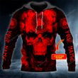 Customized Name Happy Halloween 3d Hoodie, Zip Hoodie, Hoodie Dress, Sweatshirt Red Valknut Viking Ghost Skull Personalized All Over Print