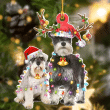 Cute Schnauzers Christmas Ornament - Christmas Gift For Family, For Her, Gift For Him, Gift For Pets Lover Shape Ornament.
