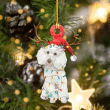Cute White Poodle Christmas Ornament - Christmas Gift For Family, For Her, Gift For Him, Gift For Pets Lover Shape Ornament.
