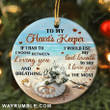 To My Heart's Keeper Beach Christmas Circle Ceramic Ornament - Christmas Gift For Family, For Her, Gift For Him Two Sided Ornament