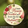 Rose Wreath I Know Husband Christmas Circle Ceramic Ornament - Christmas Gift For Family, For Her, Gift For Him Two Sided Ornament