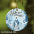 Jesus Maria In The Beautiful Sky Christmas Circle Ceramic Ornament - Christmas Gift For Family, For Her, Gift For Him Two Sided Ornament