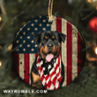 Rottweiler Happy Face Christmas Circle Ceramic Ornament - Christmas Gift For Family, For Her, Gift For Him Two Sided Ornament