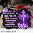 Purple Butterfly Pray Big Worry Small Trust God Medallion Metal Ornament - Christmas Gift For Family, For Her, Gift For Him Two Sided Ornament