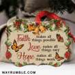 Jesus Faith Hope Love Christmas Medallion Metal Ornament - Christmas Gift For Family, For Her, Gift For Him Two Sided Ornament