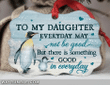 To My Daughter Penguin There Is Something Christmas Medallion Metal Ornament - Christmas Gift For Family, For Her, Gift For Him Two Sided Ornament