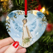 Angel Faith Feathers Appear When Angels Are Near Christmas Heart Ceramic Ornament - Christmas Gift For Family, For Her, Gift For Him Two Sided Ornament